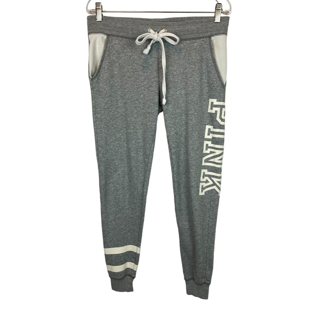 PINK Victoria's Secret Pull-on Fleece Jogger Sweatpants Size XS Gray Heather